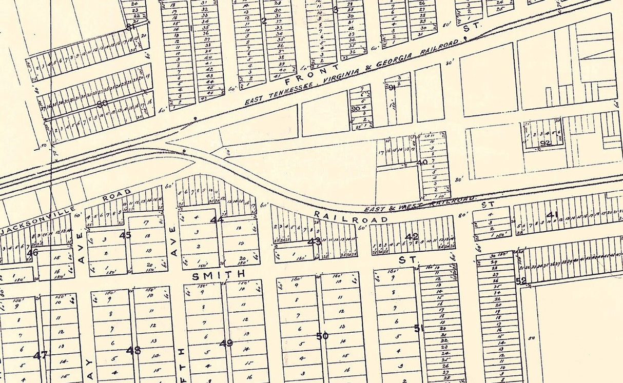 1890 Map of Piedmont Alabama