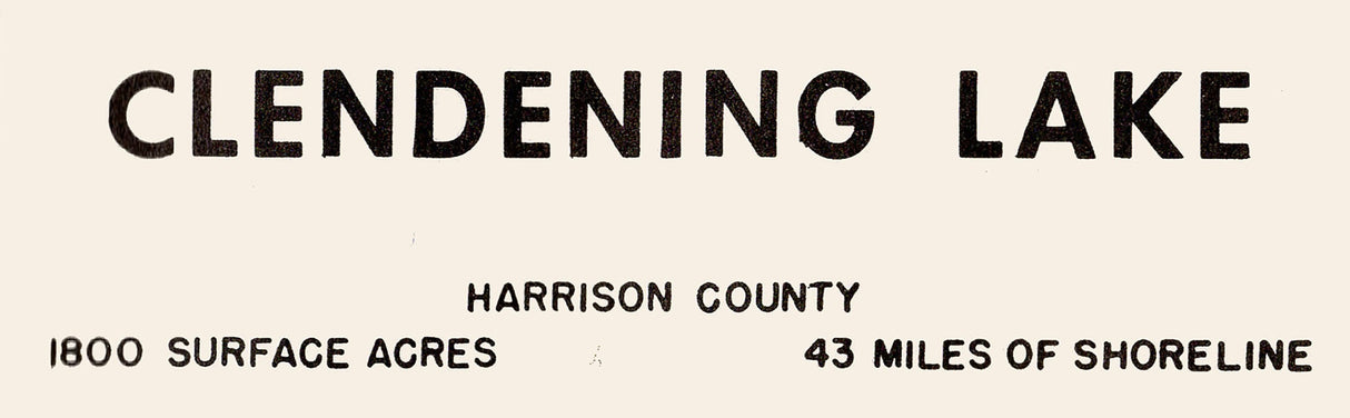 1960 Map of Clendening Lake Harrison County Ohio