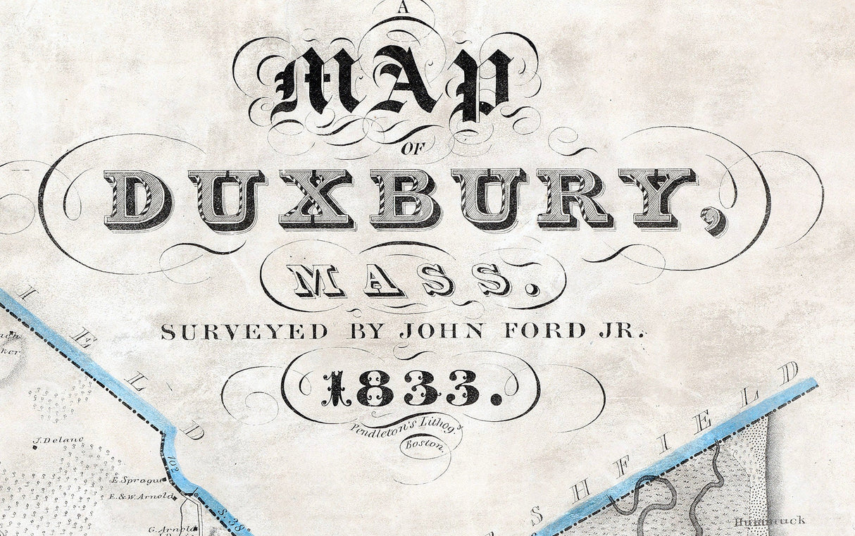 1833 Map of Duxbury Massachusetts