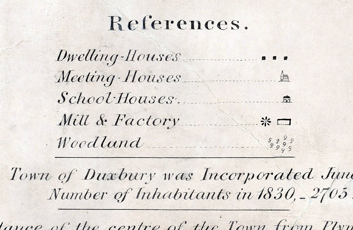1833 Map of Duxbury Massachusetts