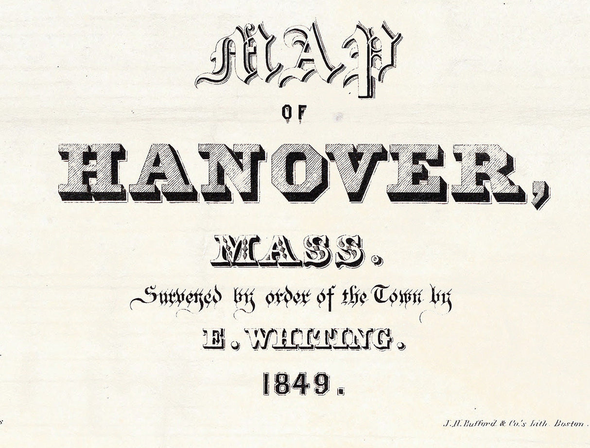 1849 Map of Hanover Massachusetts