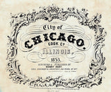 1853 Map of Chicago Cook County Illinois