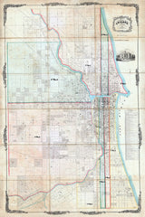 1853 Map of Chicago Cook County Illinois