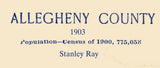 1903 Map of Allegheny County Pennsylvania