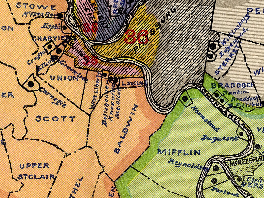 1903 Map of Allegheny County Pennsylvania