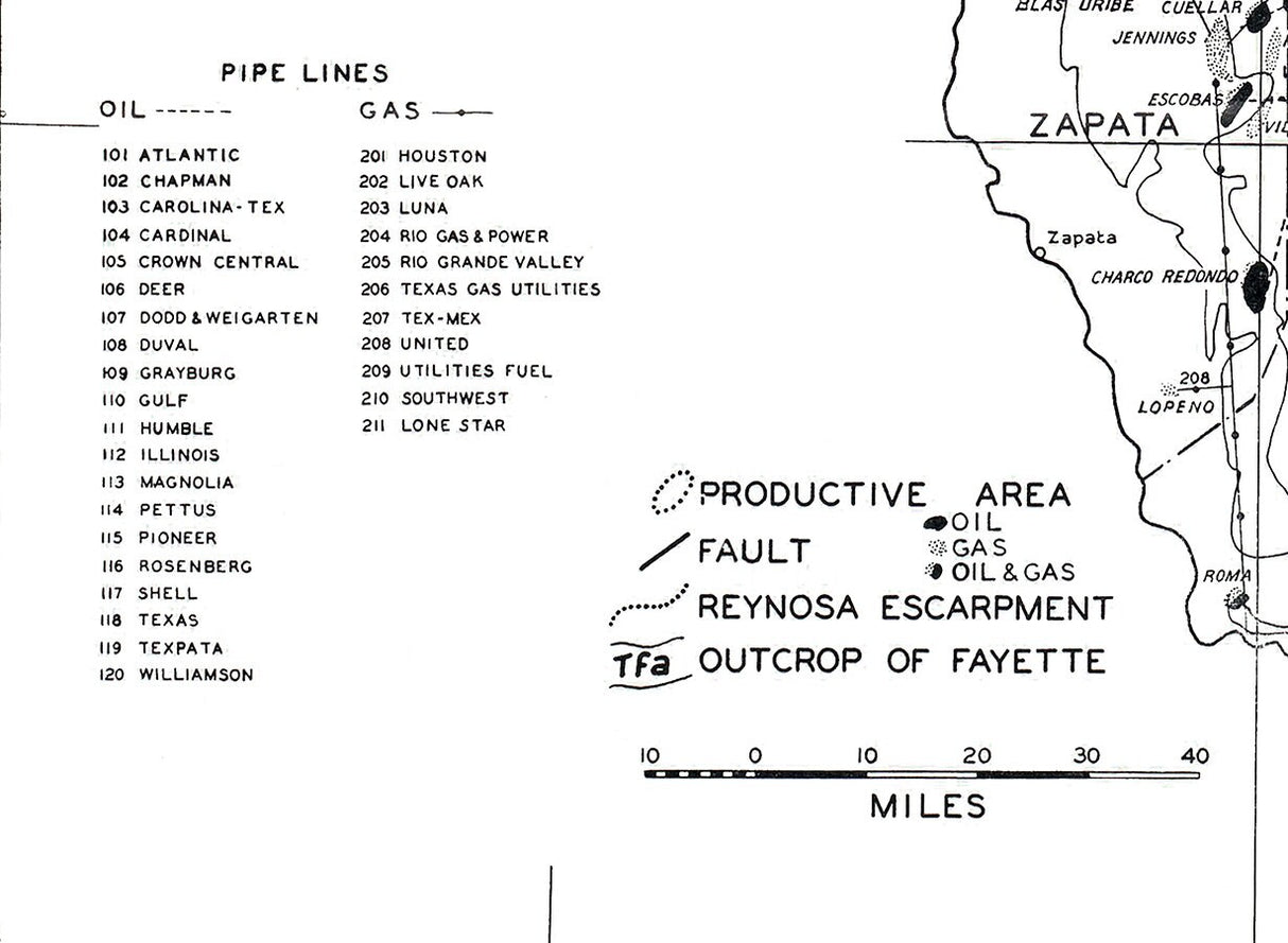 1935 Map of Texas Oil and Gas Fields