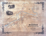 1855 Map of Woodstock Windsor County Vermont