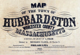 1855 Town Map of Hubbardston Worcester County Massachusetts