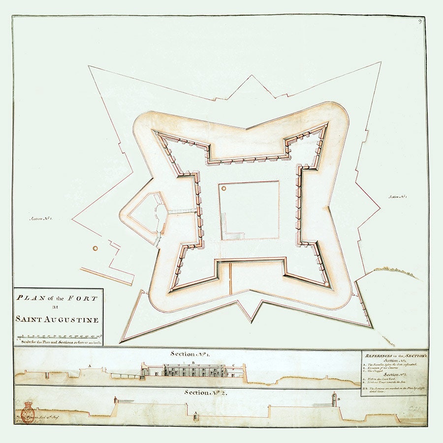 1763 Plan of the Fort at Saint Augustine Florida