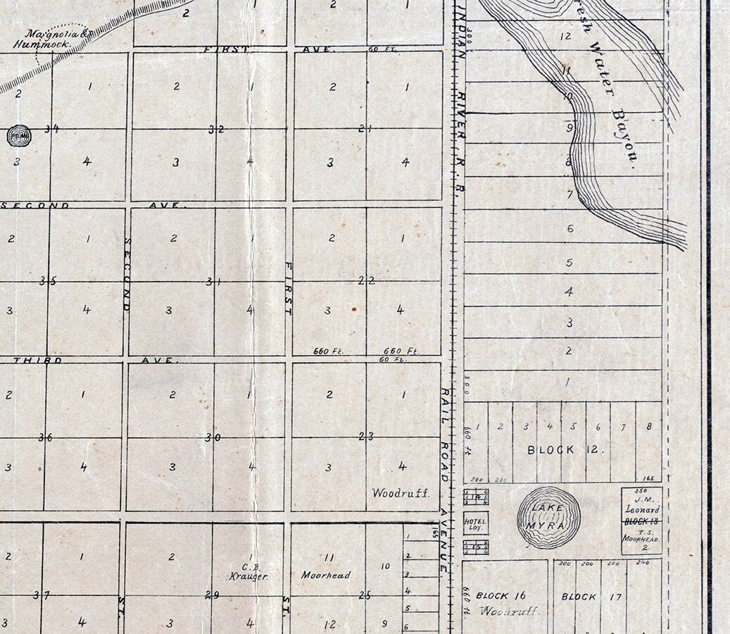 1882 Map of Satsuma Putnam County Florida Saint Johns River