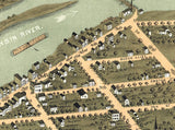 1870 Panoramic Map of Prairie du Sac Sauk County Wisconsin