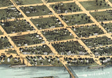 1870 Panoramic Map of Sauk City Sauk County Wisconsin