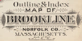 1888 Town Map of Brookline Norfolk County Massachusetts