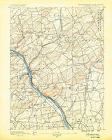 1890 Topo Map of Lambertville Quad Hunterdon and Bucks County