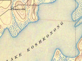 1891 Topo Map of Koshkonong Wisconsin Lake Koshkonong