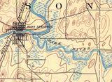 1891 Topo Map of Koshkonong Wisconsin Lake Koshkonong