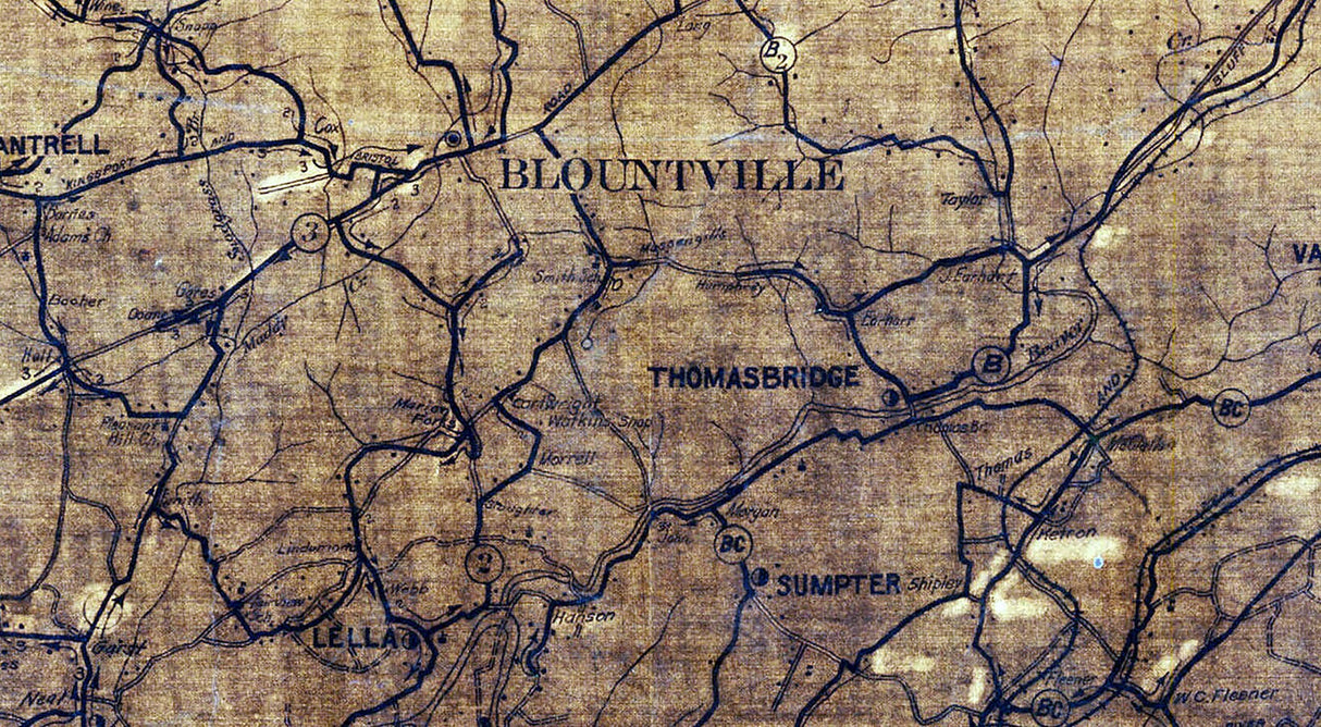 1922 Map of Sullivan County Tennessee