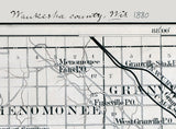 1880 Map of Milwaukee County and Waukesha County Wisconsin