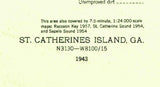 1943 Topo Map of Saint Catherines Island Georgia Quadrangle