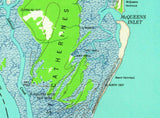 1943 Topo Map of Saint Catherines Island Georgia Quadrangle