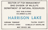 1961 Map of Harrison Lake Fulton County Ohio