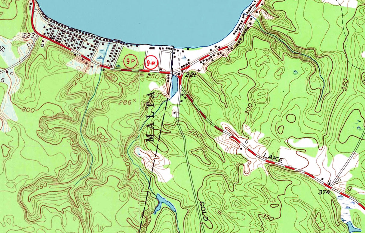 1967 Map of Saratoga Lake New York Saratoga Springs