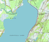 1967 Map of Saratoga Lake New York Saratoga Springs