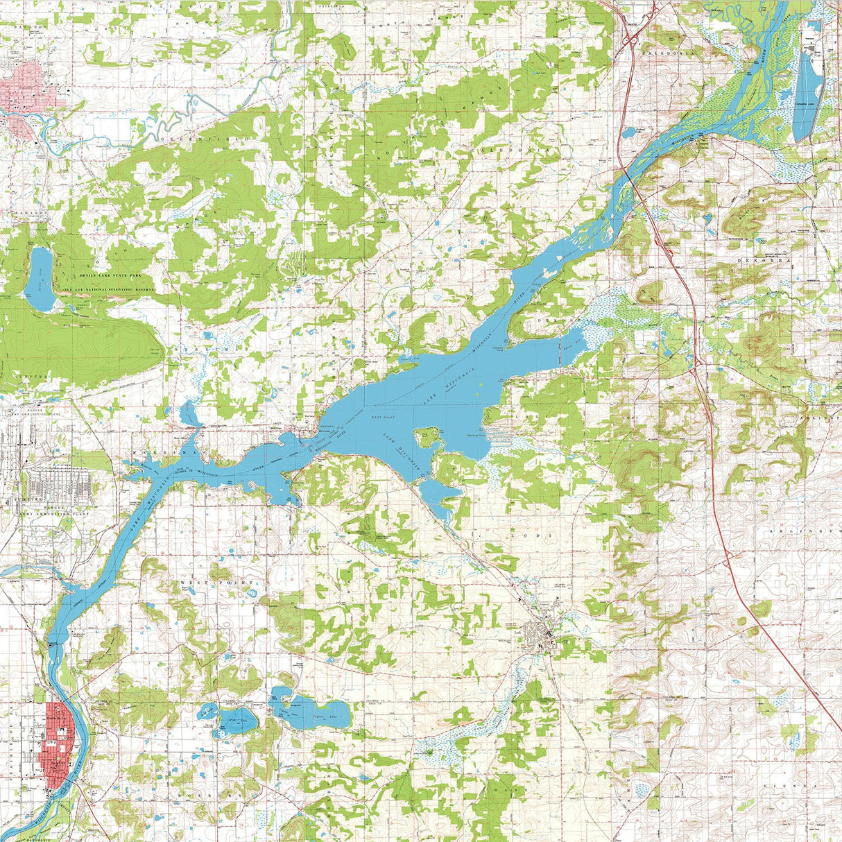 1975 Map of Lake Wisconsin