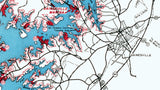 1970 Map of Lake Sidney Lanier Georgia