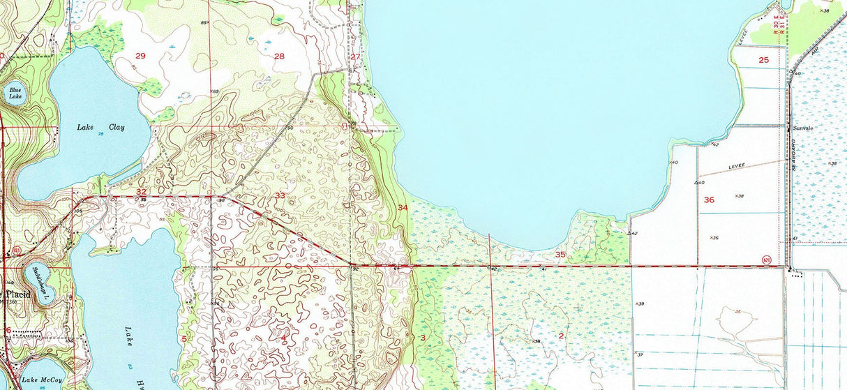 1973 Map of Lake Istokpoga Florida