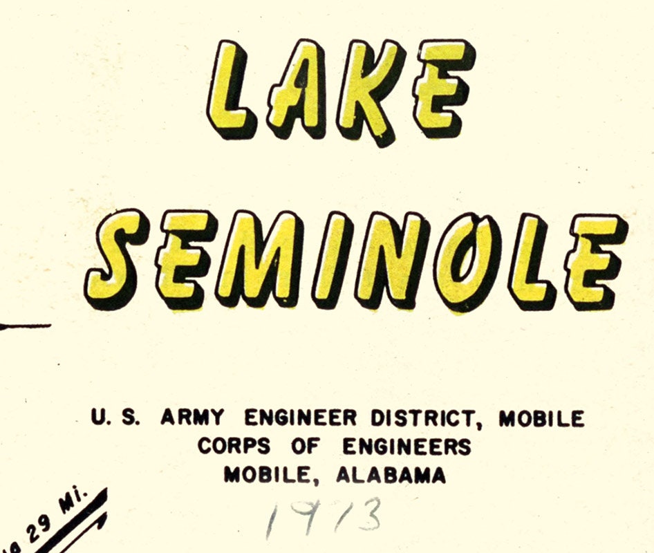 1973 Map of Lake Seminole Georgia