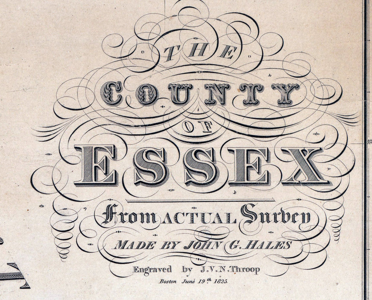 1825 Map of Essex County Massachusetts
