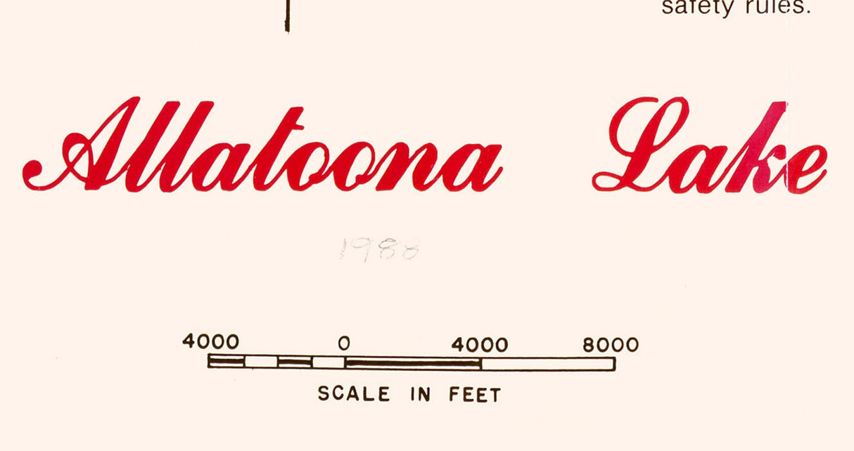 1988 Map of Allatoona Lake Georgia