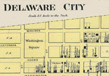 1868 Map of Red Lion New Castle County Delaware & Delaware City