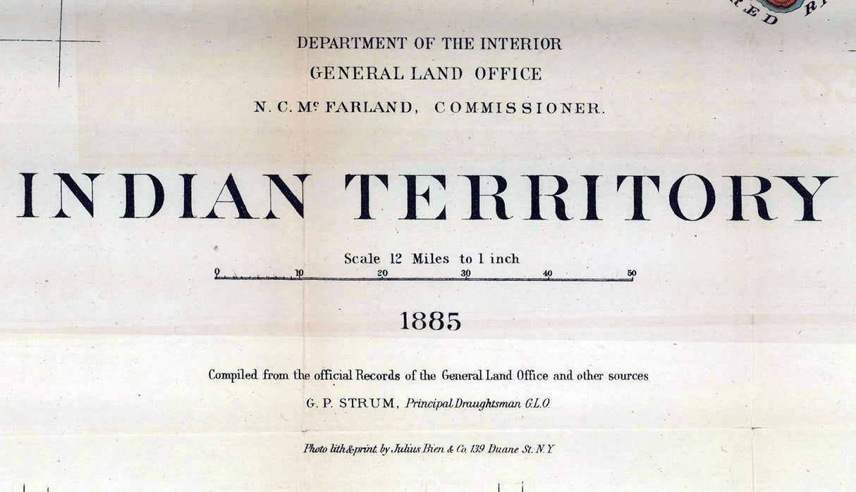 1885 Map of Oklahoma Indian Territory