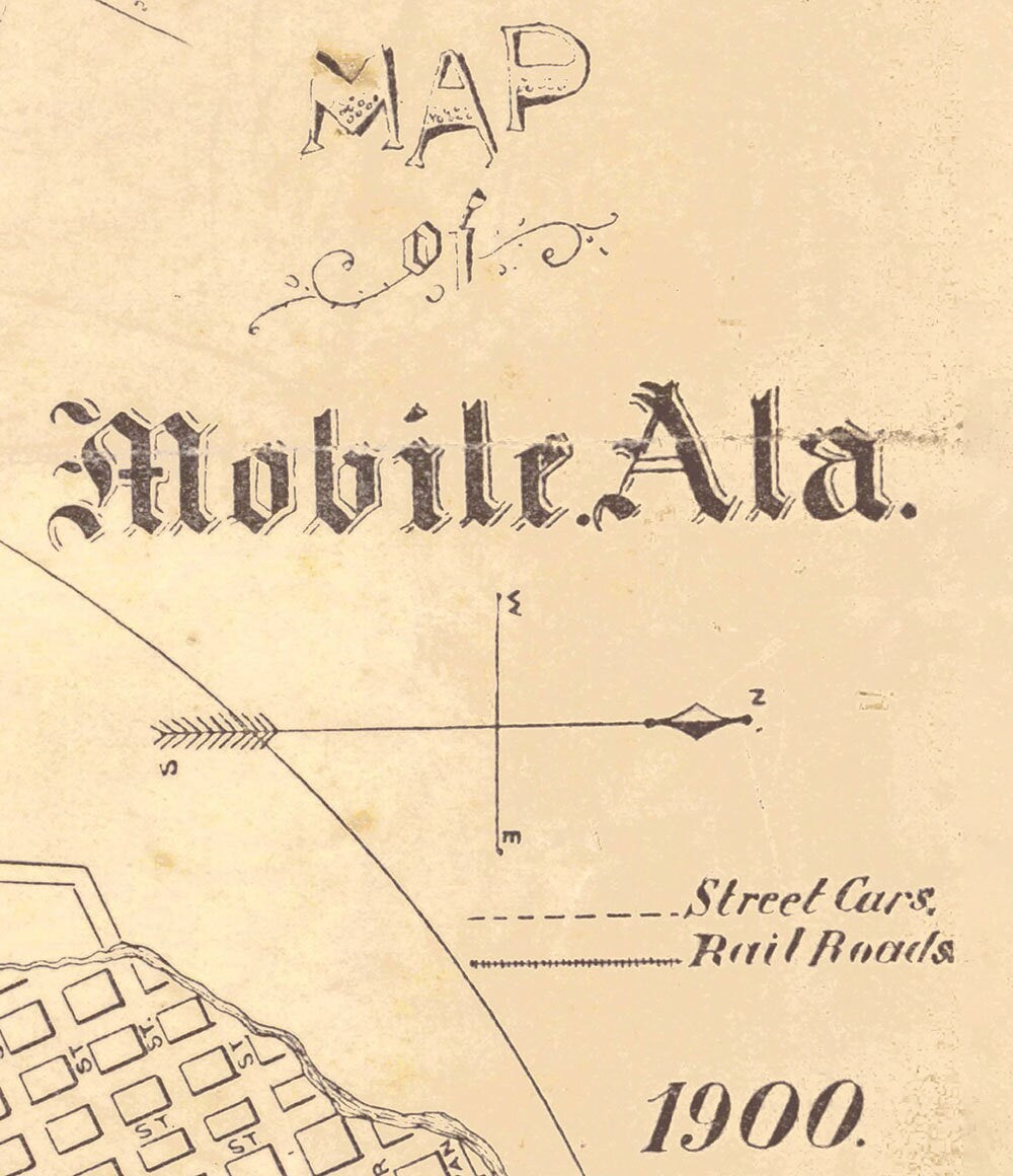 1900 Map of Mobile Alabama