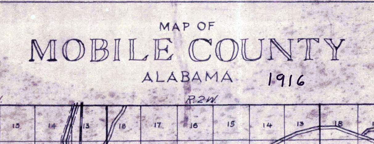 1916 Map of Mobile County Alabama