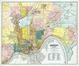 1893 Map of Cincinnati Ohio and Vicinity