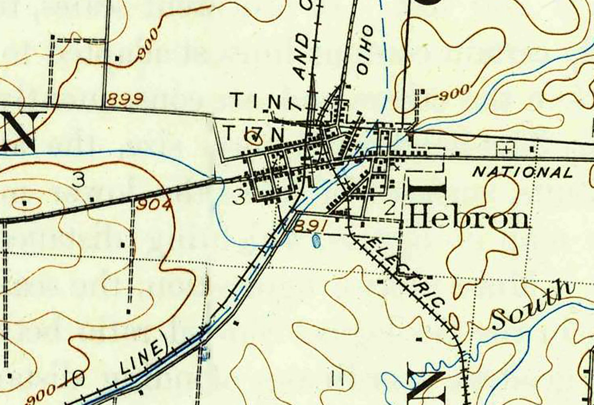 1909 Map of Buckeye Lake Fairfield Perry and Licking County Ohio