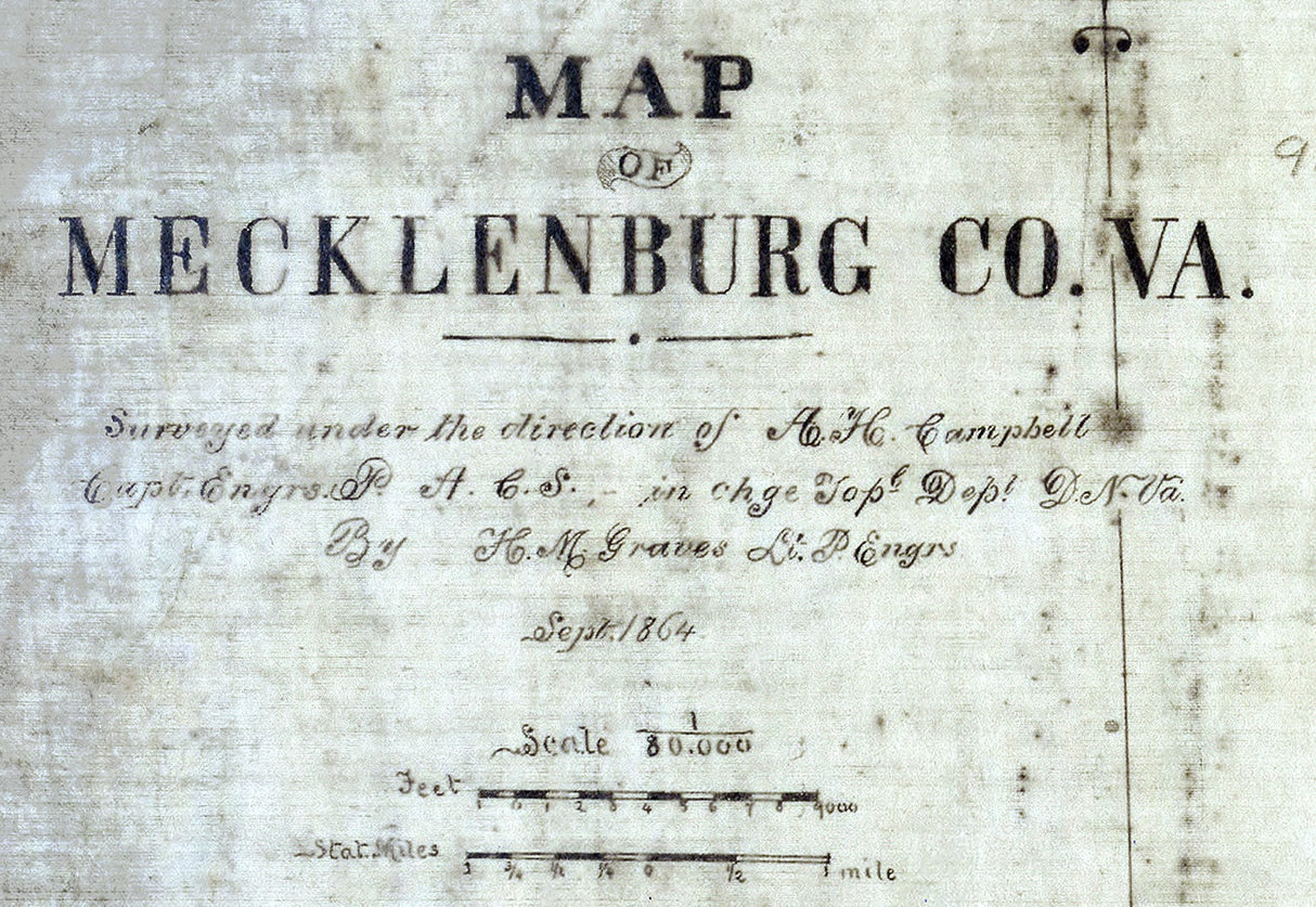 1864 Map of Mecklenburg County Virginia