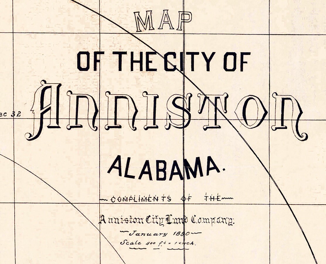 1890 Map of Anniston Alabama