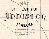 1890 Map of Anniston Alabama