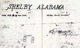 1890 Map of Shelby Alabama