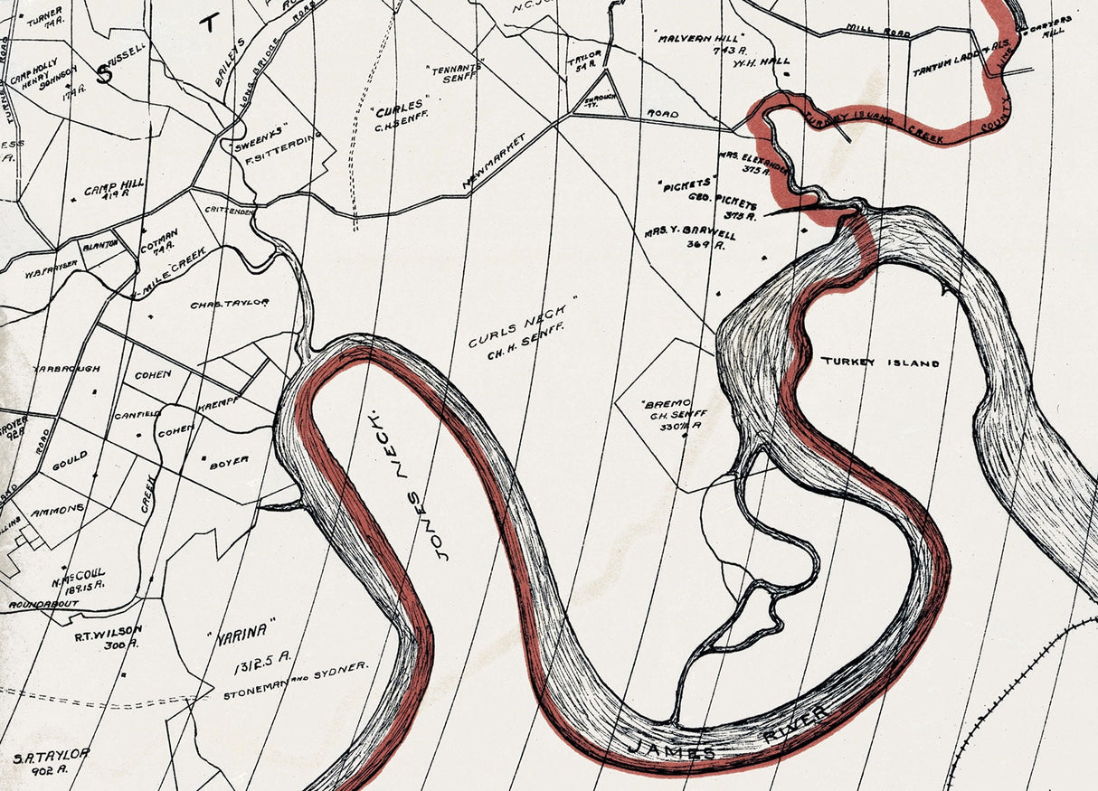 1911 Map of Henrico County Virginia