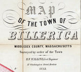 1853 Town Map of Billerica Middlesex County Massachusetts