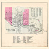 1865 Town Map of Titusville Crawford County Pennsylvania