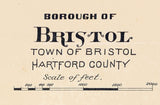 1893 Town Map of Bristol Hartford County Connecticut