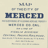 1897 Map of the City of Merced Merced County California