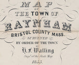 1855 Town Map of Raynham Bristol County Massachusetts