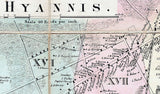 1856 Town Map of Barnstable Barnstable County Massachusetts